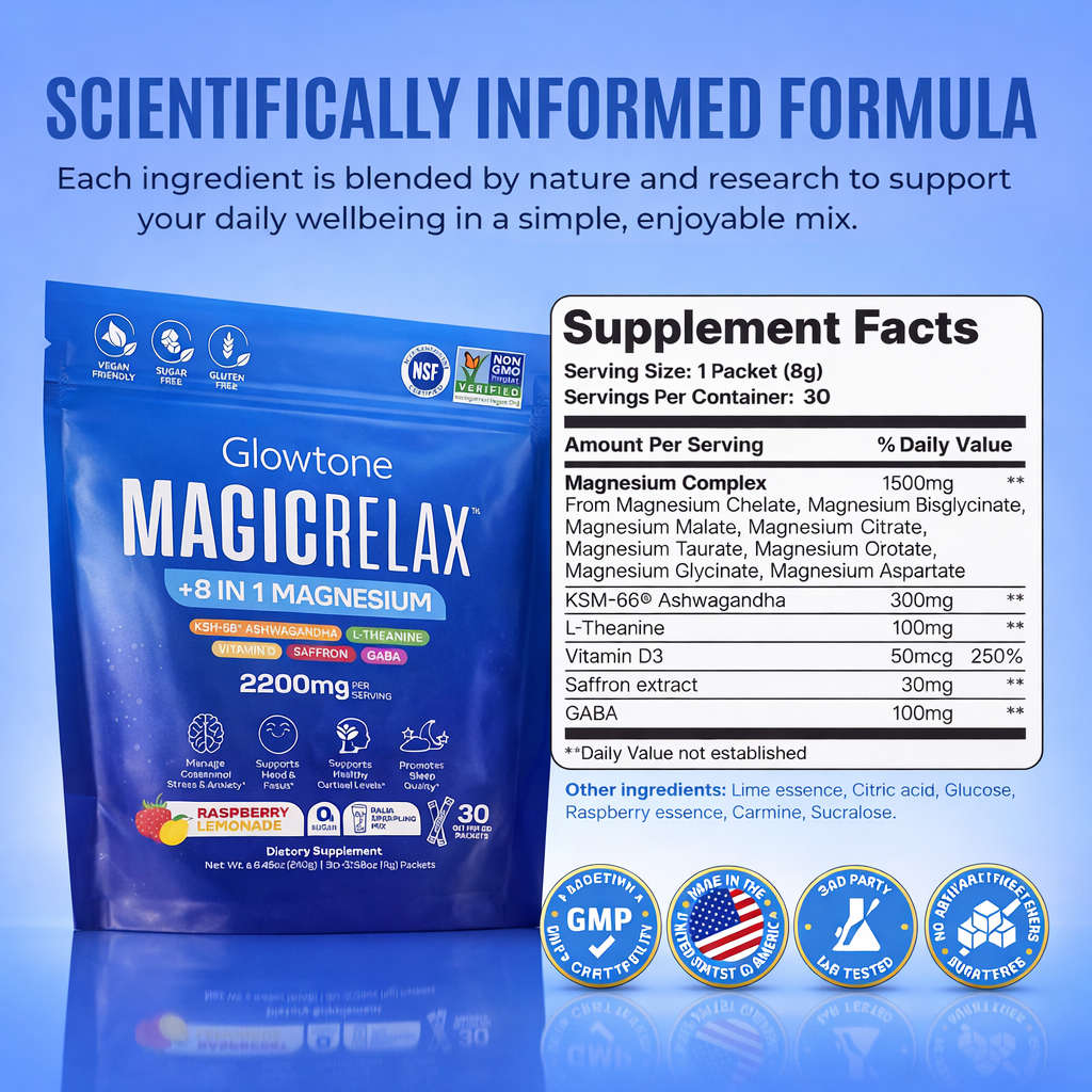 Glowtone 8-in-1 Magnesium Calming Sparkling Mix
