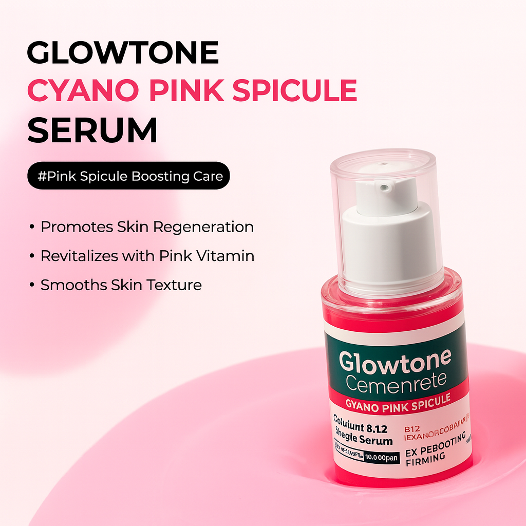 Glowtone Cyano Pink Spicule Serum – Advanced B12 Firming & Regenerating Serum