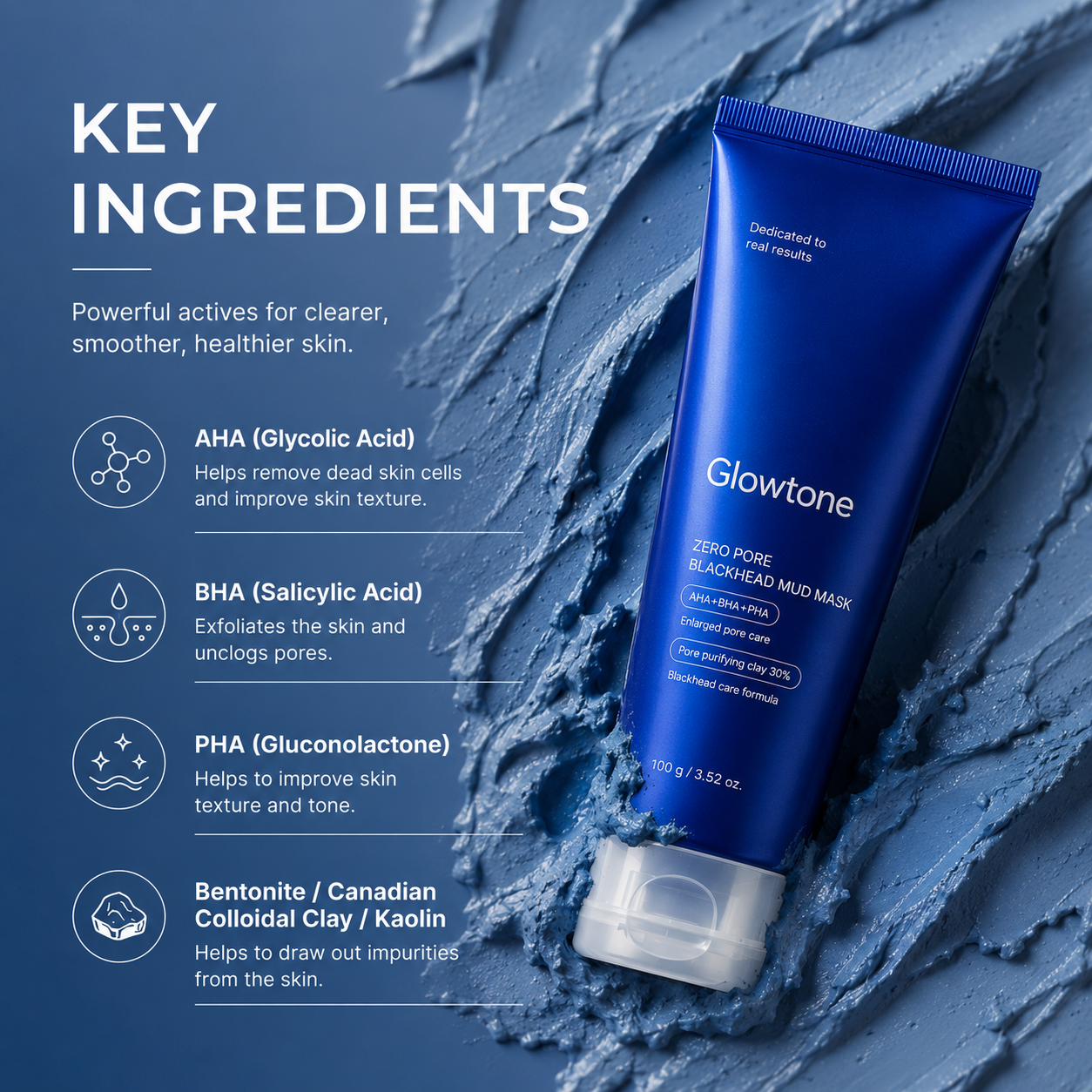 Glowtone Zero Pore Blackhead Mud Mask