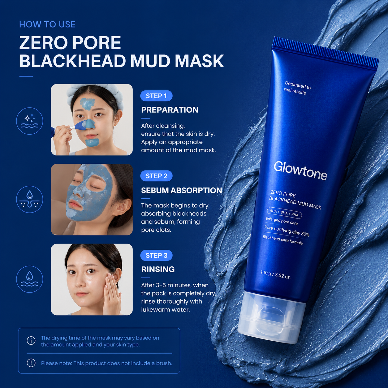 Glowtone Zero Pore Blackhead Mud Mask