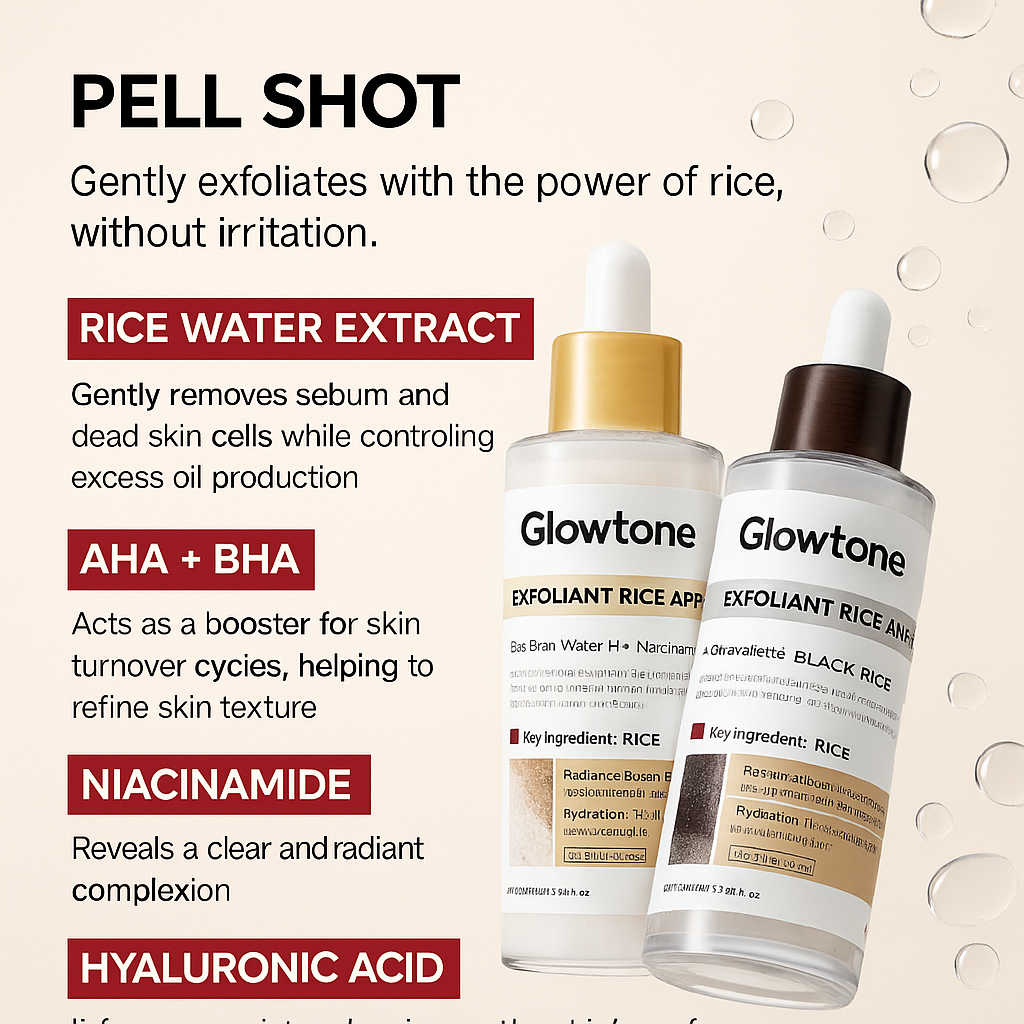 Glowtone Peel Shot P5 – Exfoliant Rice Ampoule with Niacinamide